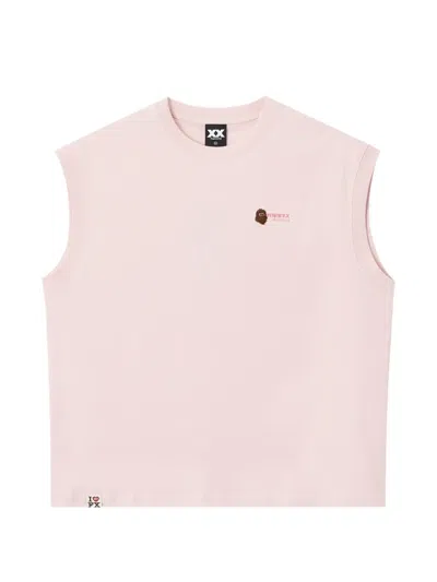 Fingercroxx Logo-patch Sleeveless T-shirt In Pink
