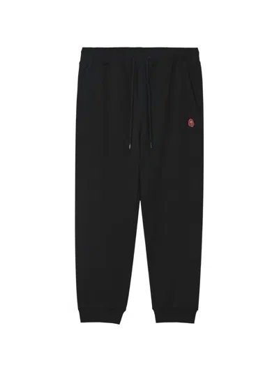 Fingercroxx Logo-patch Track Pants In Black