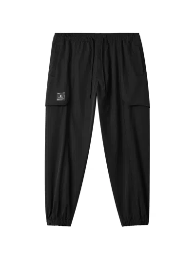 Fingercroxx Logo-patch Track Pants In Black