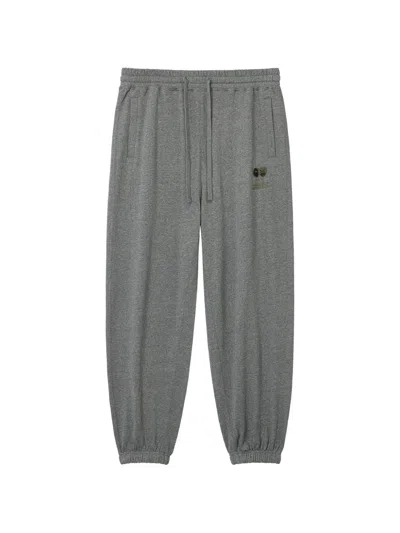 Fingercroxx Logo-patch Track Pants In Gray