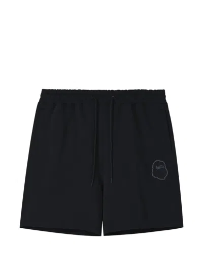 Fingercroxx Logo-patch Track Shorts In Blue