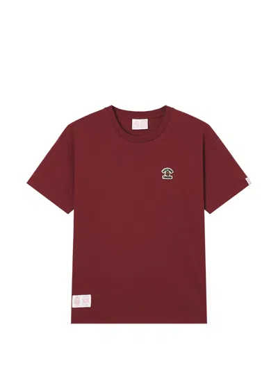 Fingercroxx Logo-patch T-shirt In Burgundy