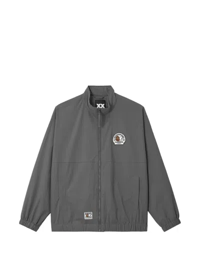 Fingercroxx Logo-patch Zip-fastening Jacket In Grey