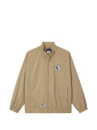 Fingercroxx Logo-patch Zip-up Jacket In Neutrals
