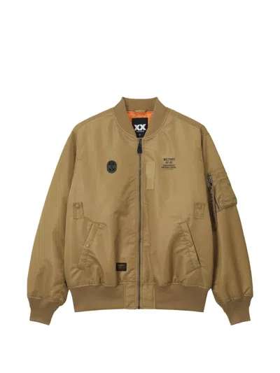 Fingercroxx Logo-print Bomber Jacket In Yellow
