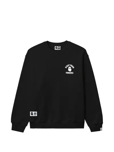Fingercroxx Logo-print Cotton Sweater In Black