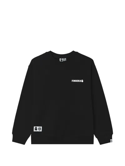 Fingercroxx Logo-print Cotton Sweatshirt In Black