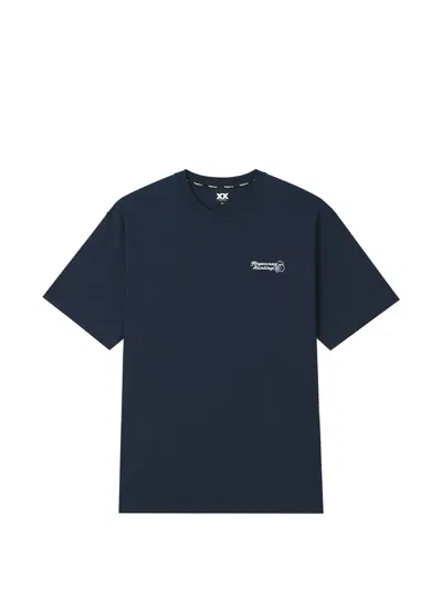 Fingercroxx Logo-print Cotton T-shirt In Blue