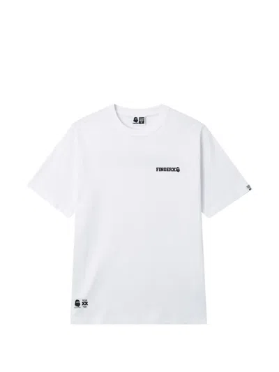 Fingercroxx Logo-print Cotton T-shirt In White
