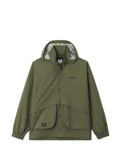 Fingercroxx Logo-print Hooded Jacket In Green