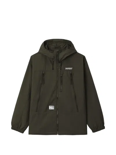 Fingercroxx Logo-print Hooded Jacket In Green