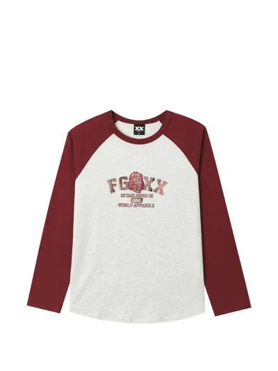 Fingercroxx Logo-print Raglan-sleeve T-shirt In Grey
