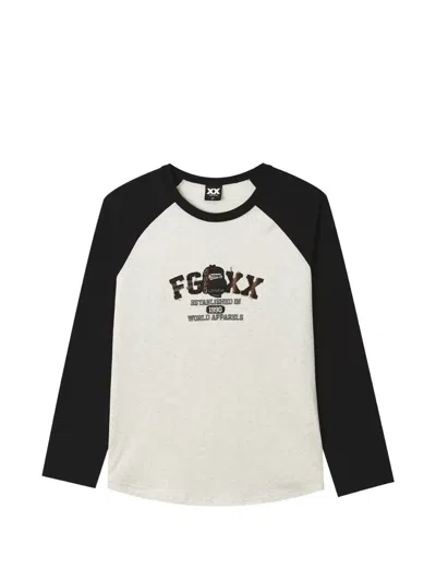 Fingercroxx Logo-print Raglan-sleeve T-shirt In Neutrals