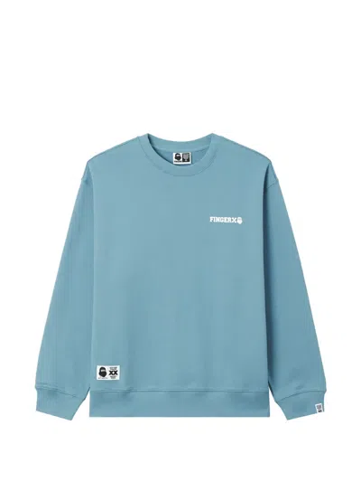 Fingercroxx Logo-print Sweater In Blue