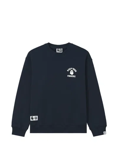 Fingercroxx Logo-print Sweatshirt In Blue