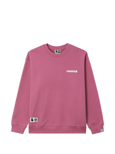 Fingercroxx Logo-print Sweatshirt In Pink
