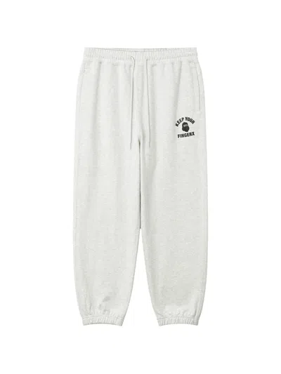 Fingercroxx Logo-print Track Pants In Grey