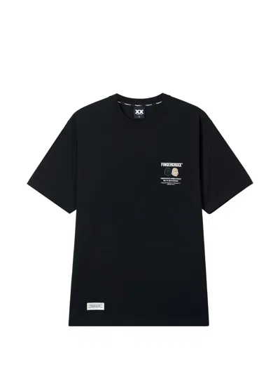 Fingercroxx Logo-print T-shirt In Black