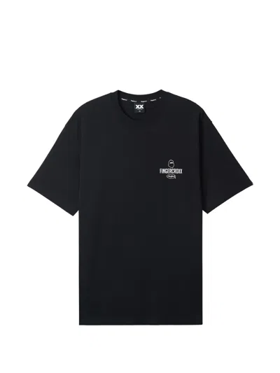 Fingercroxx Logo-print T-shirt In Blue
