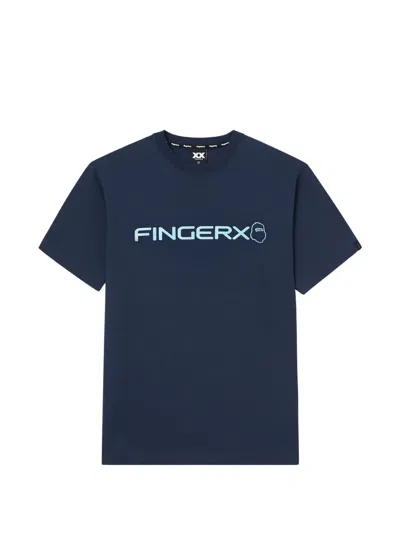 Fingercroxx Logo-print T-shirt In Blue