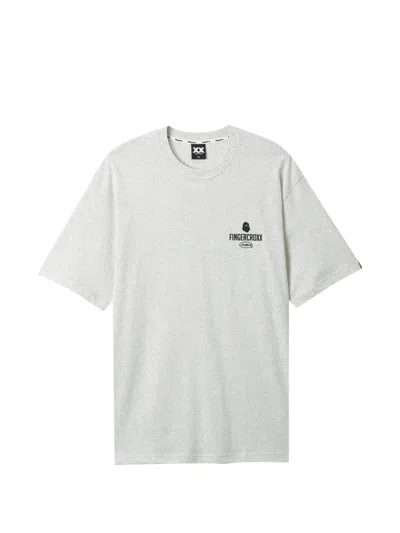 Fingercroxx Logo-print T-shirt In Gray