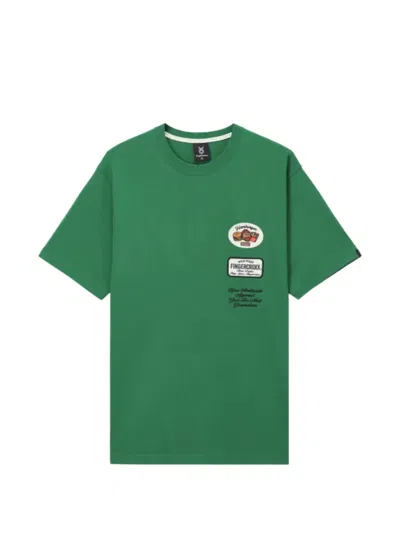 Fingercroxx Patch-detail Short-sleeved T-shirt In Green