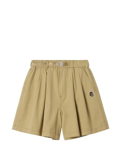 Fingercroxx Pleated Belted Shorts In Neutral