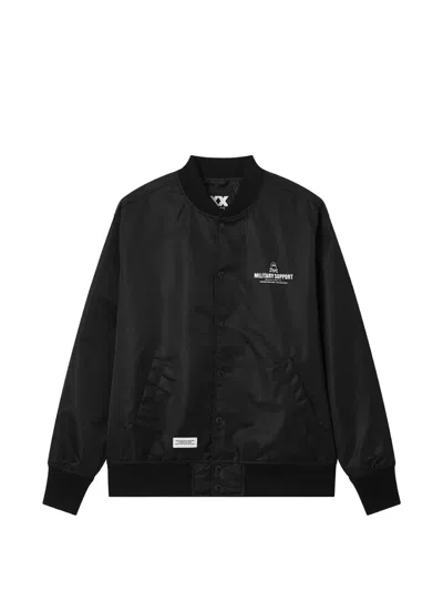 Fingercroxx Print-detail Bomber Jacket In Black