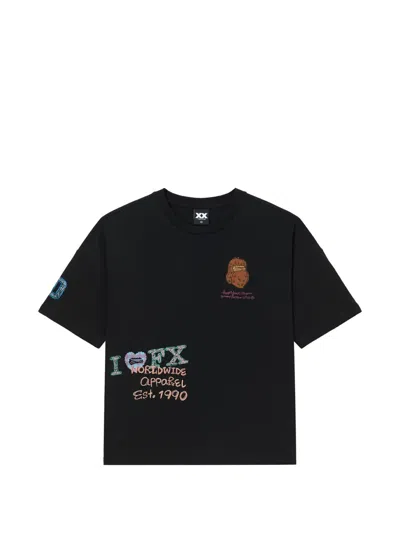 Fingercroxx Print T-shirt In Black