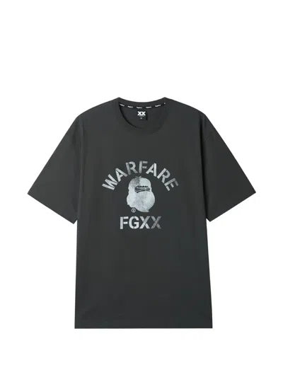 Fingercroxx Print T-shirt In Gray