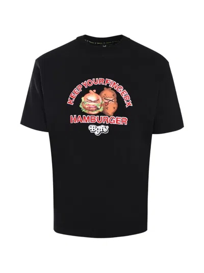 Fingercroxx Printed Short-sleeve T-shirt In Black