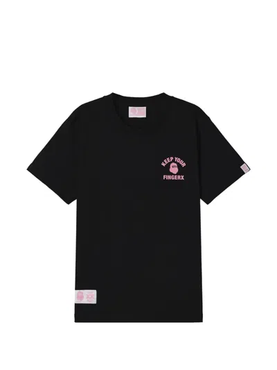 Fingercroxx Printed Short-sleeve T-shirt In Black