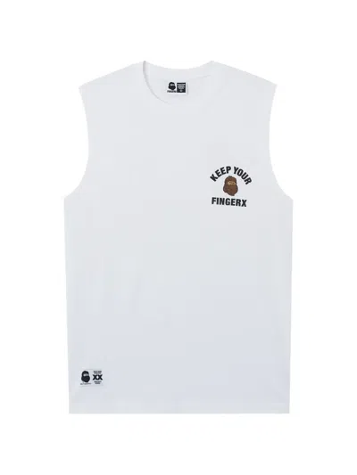 Fingercroxx Printed Tank Top In White