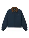 Fingercroxx Quilted Corduroy Jacket In Blue