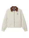 Fingercroxx Quilted Embroidered Jacket In Neutral