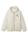 Fingercroxx Quilted Hooded Jacket In Neutral