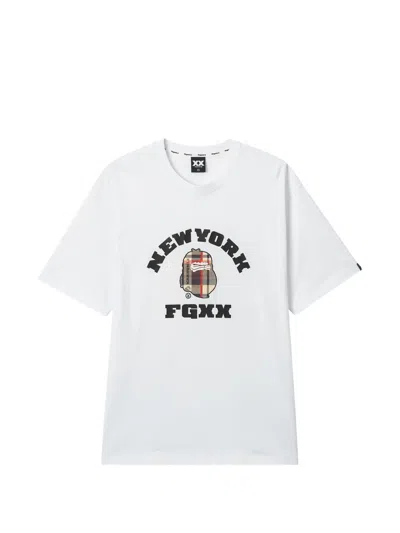 Fingercroxx Round-neck Graphic T-shirt In White