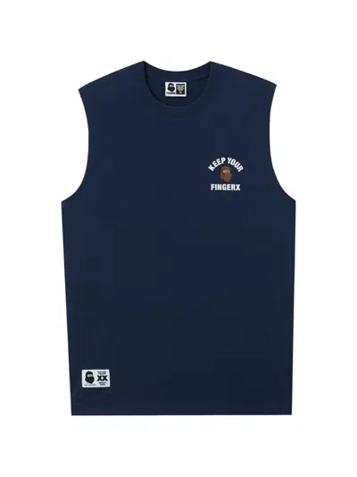 Fingercroxx Round-neck Tank Top In Blue