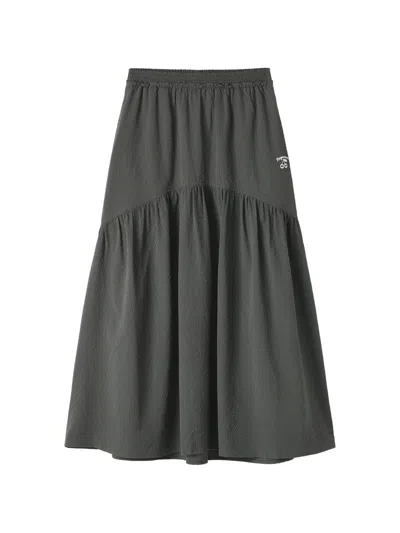 Fingercroxx Ruffled Maxi Skirt In Gray