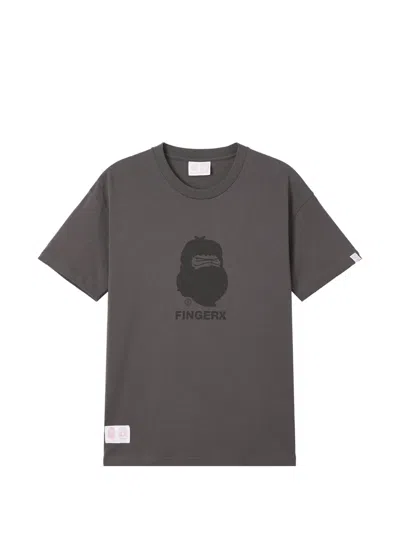 Fingercroxx Short-sleeve Graphic T-shirt In Gray