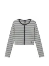 Fingercroxx Striped Buttoned Top In Blue