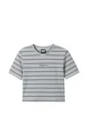 Fingercroxx Striped-pattern T-shirt In Gray