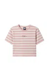 Fingercroxx Striped-pattern T-shirt In Pink