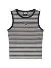 Fingercroxx Stripe-pattern Ribbed Top In Gray