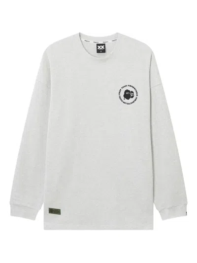 Fingercroxx Waffle-knit Embroidered T-shirt In Gray