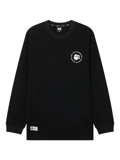 Fingercroxx Waffle-knit Long-sleeve Sweater In Black
