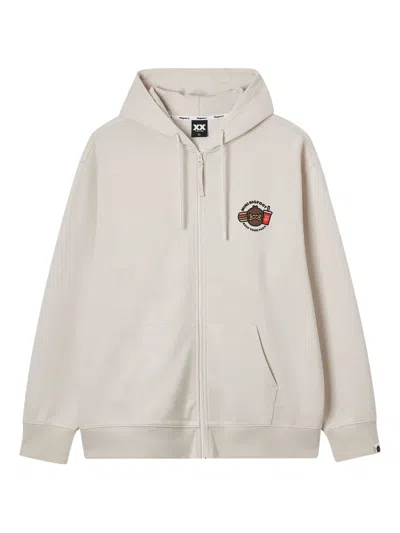 Fingercroxx Zip Graphic Hoodie In Neutral