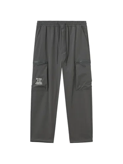 Fingercroxx Zip-pocket Cargo Pants In Gray