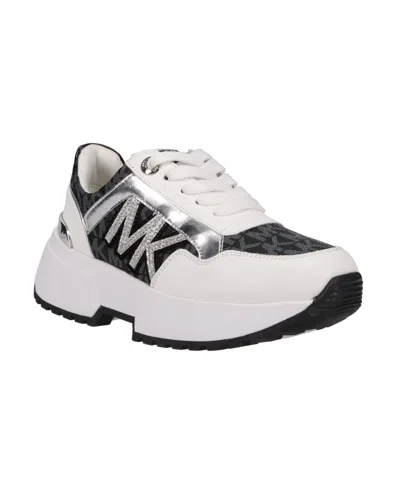 Finish Line Kids' Little Girls Cosmo Maddy Logo Repeat Sneakers In White