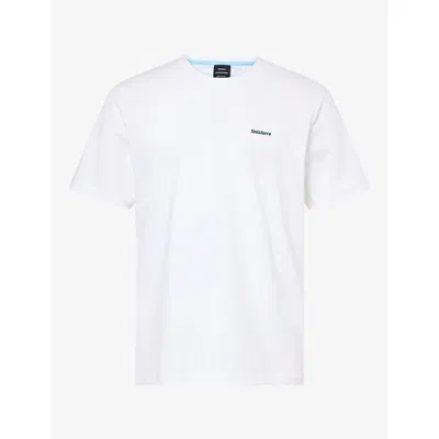 Finisterre Mens Cove Graphic-print Cotton T-shirt White